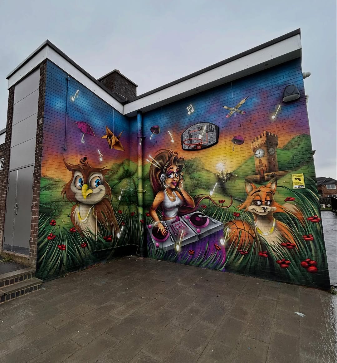 Sypher mural at Stocksbridge Youth Centre